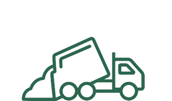 Illustration of truck dumping garbage.